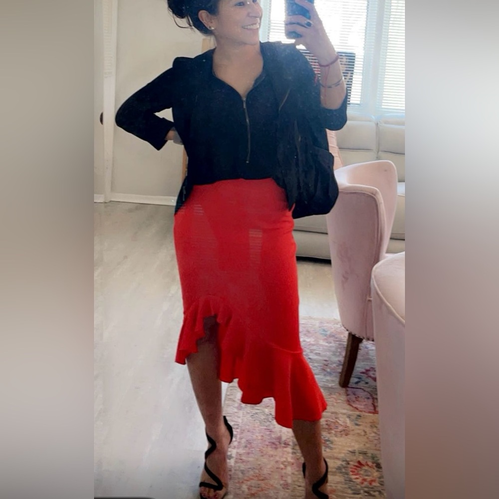 Hot Red Flamingo style skirt